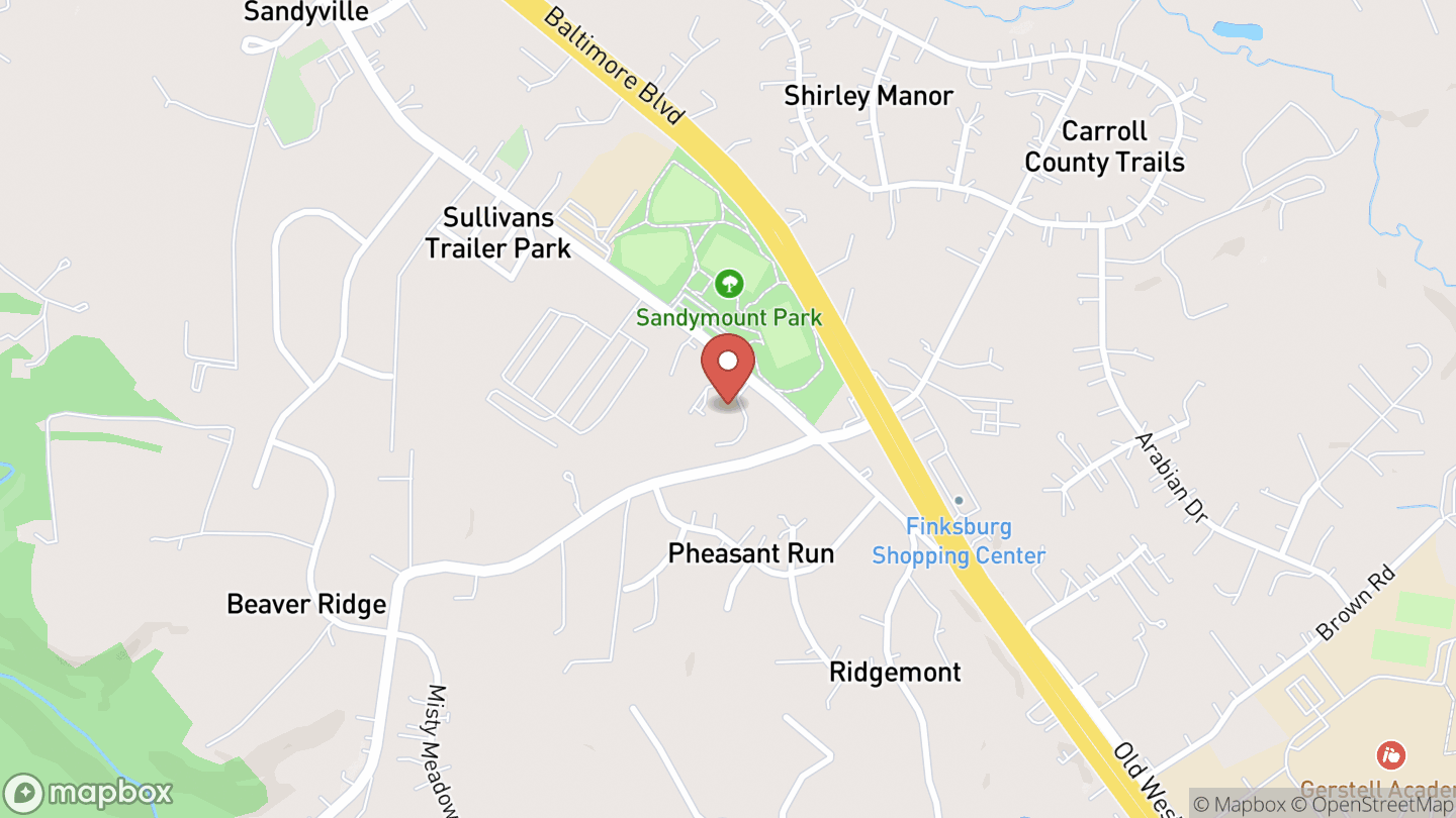 Map showing the location of Finksburg Branch
