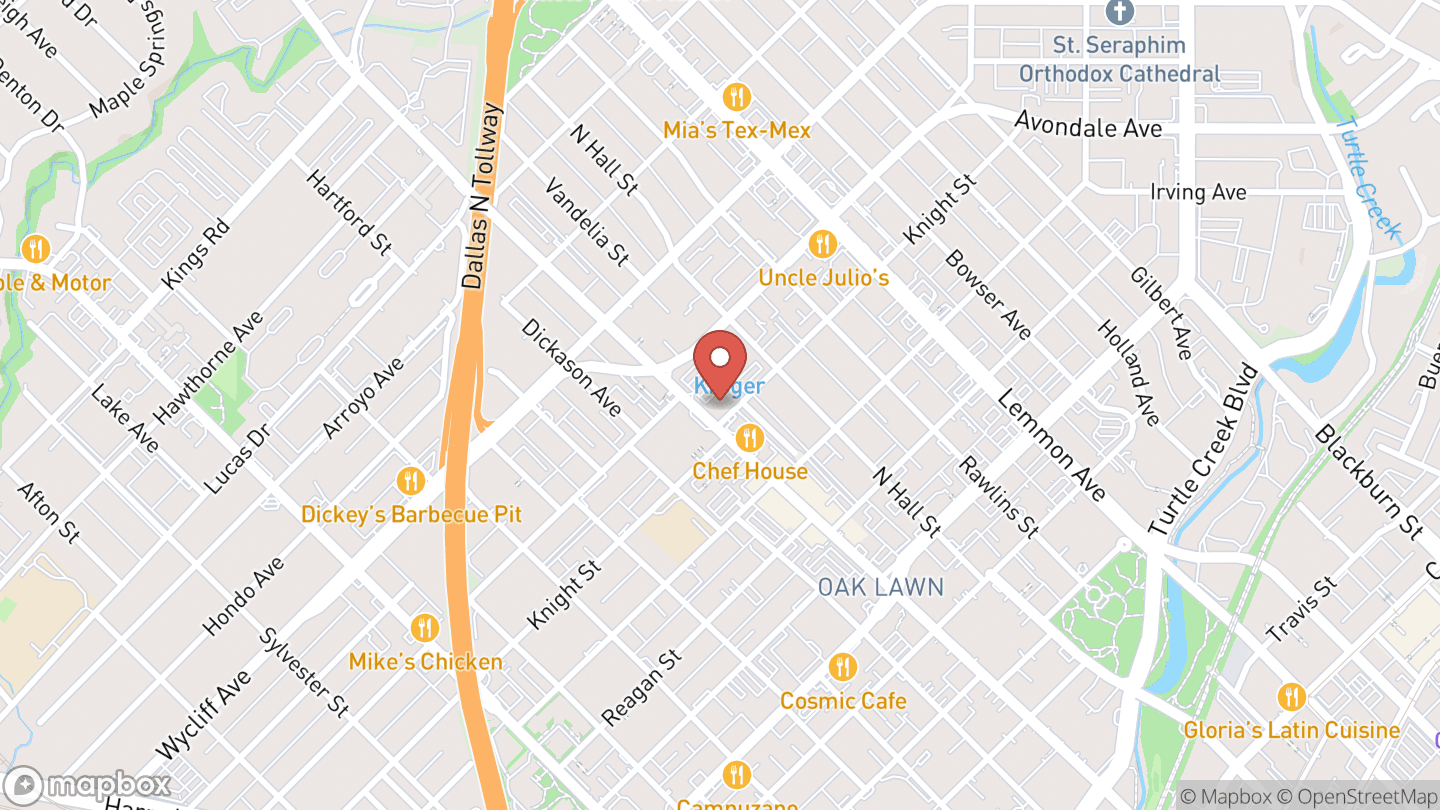 Map showing the location of Oak Lawn Branch