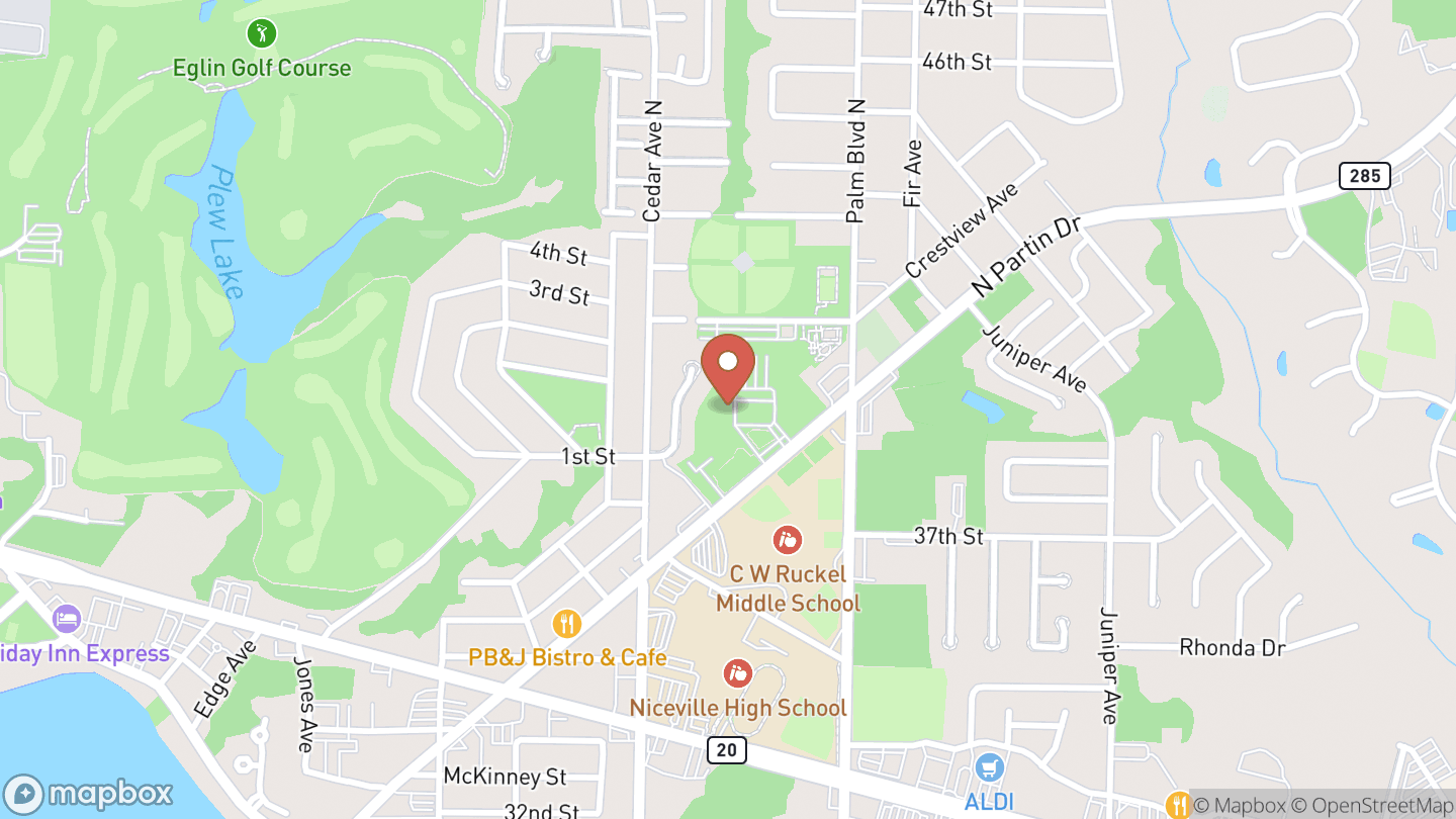 Map showing the location of Niceville Library