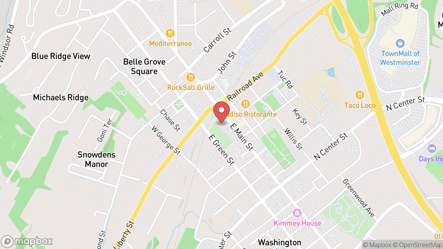Map showing the location of Westminster Branch Teen Advisory Board