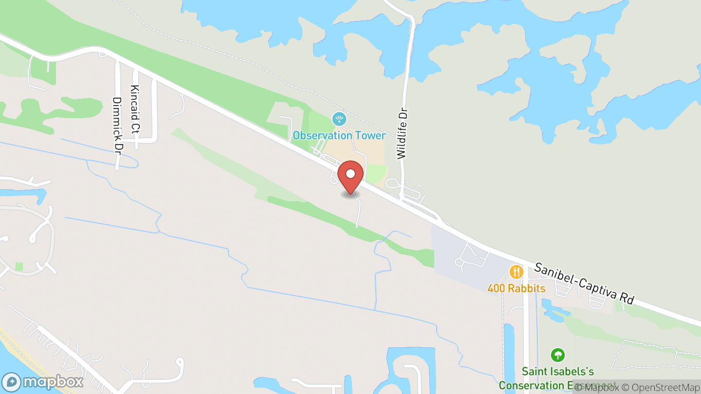 Map showing the location of Clinic for the Rehabilitation of Wildlife (CROW)