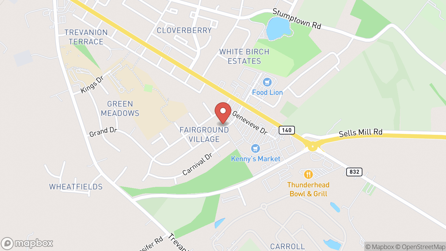 Map showing the location of Taneytown Branch