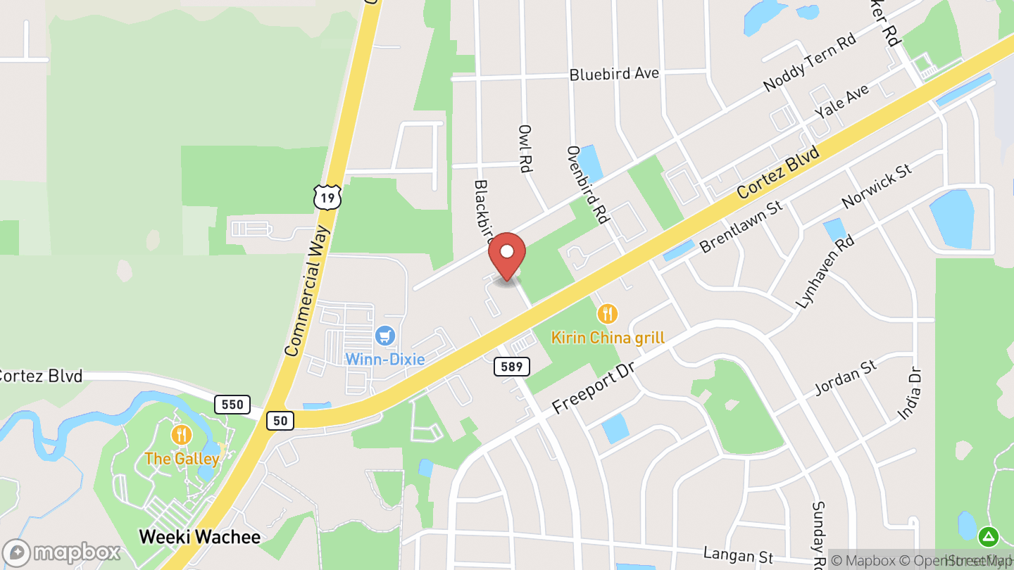Map showing the location of West Hernando Branch