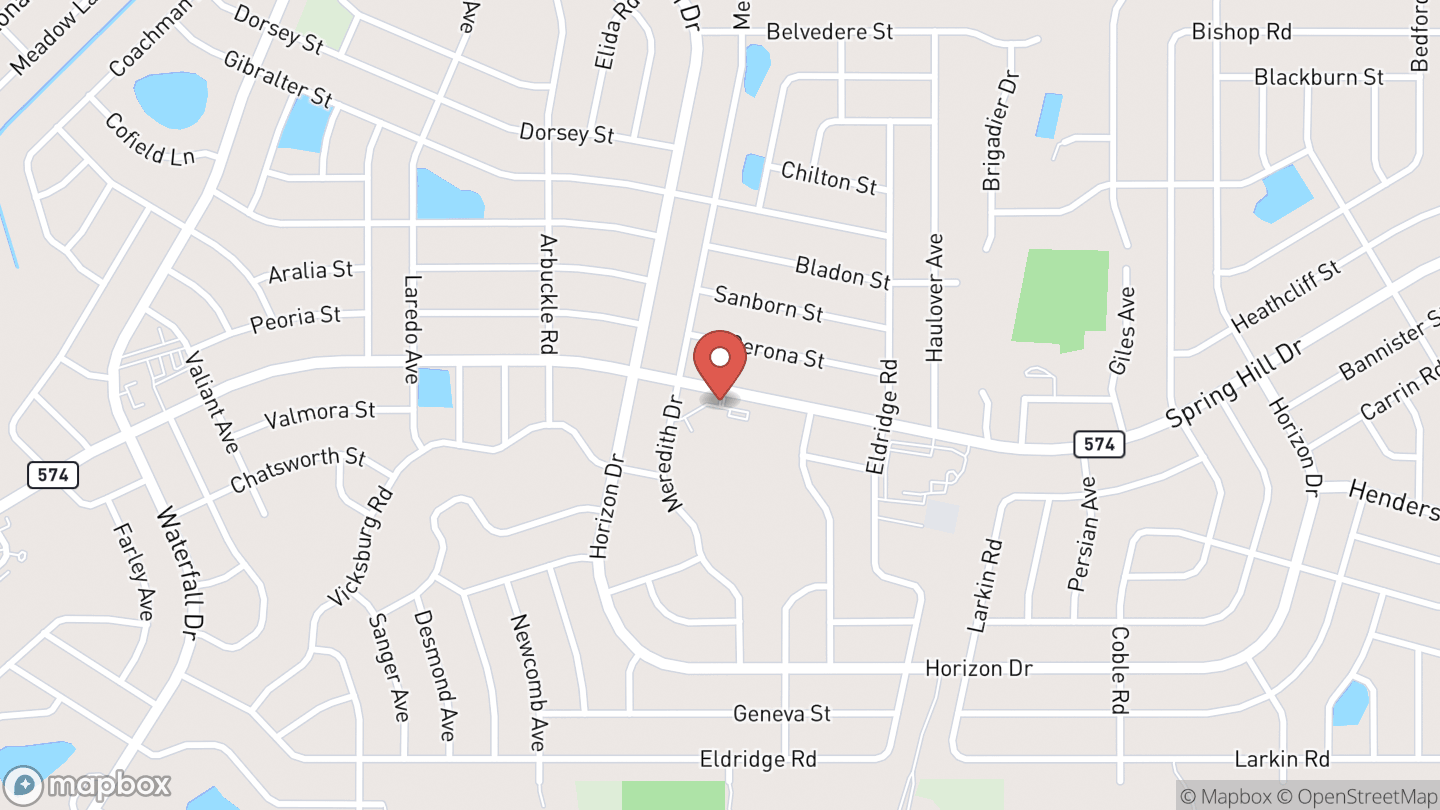 Map showing the location of Spring Hill Branch