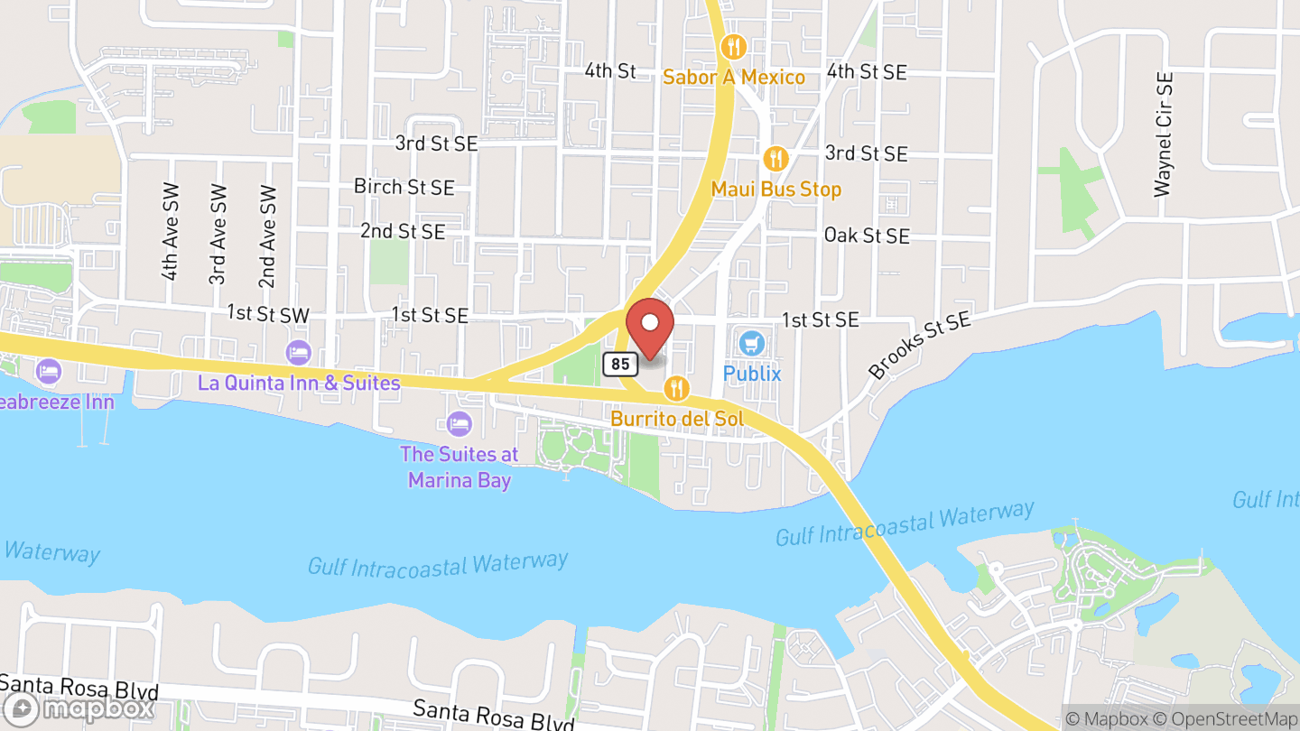 Map showing the location of Ft Walton Library