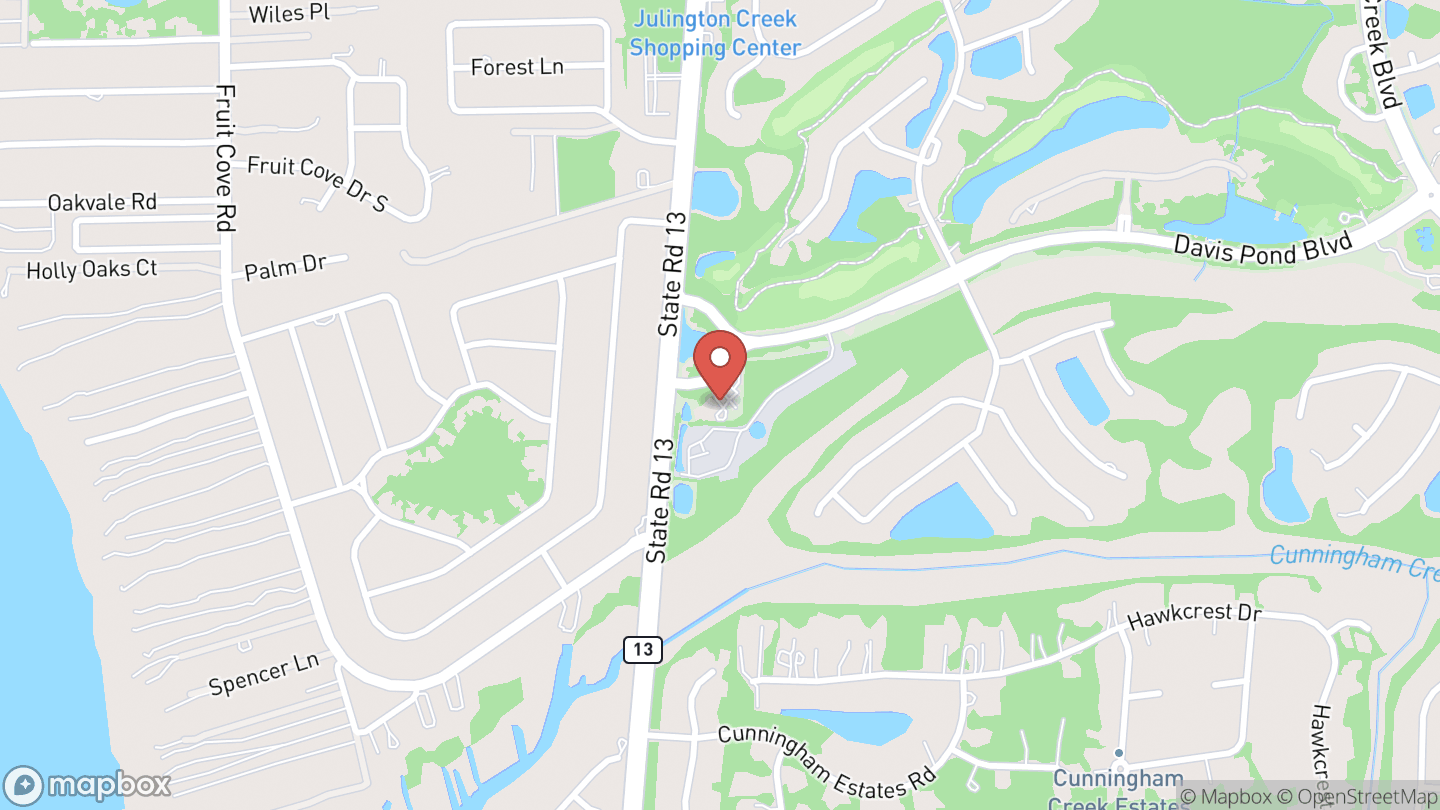 Map showing the location of Bartram Trail Branch