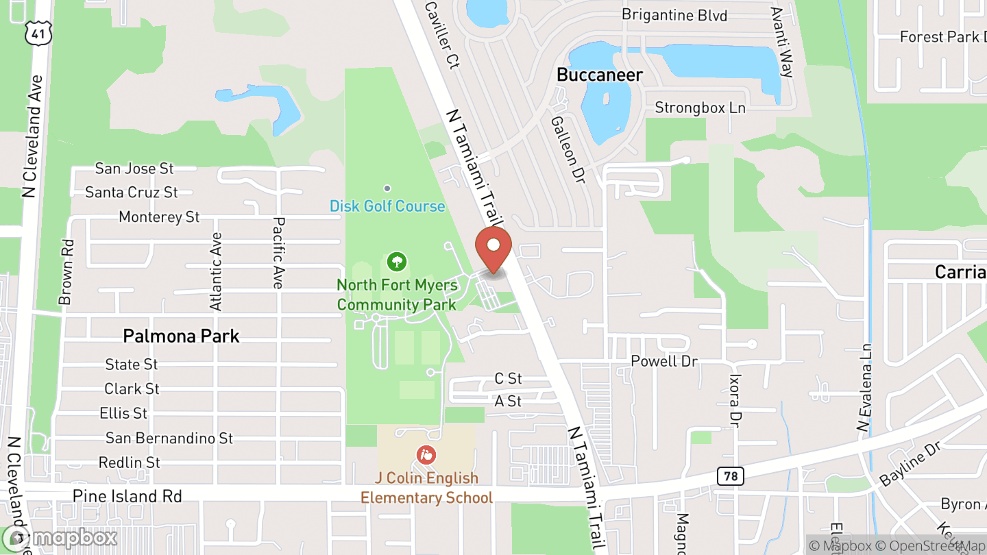 Map showing the location of Game On!