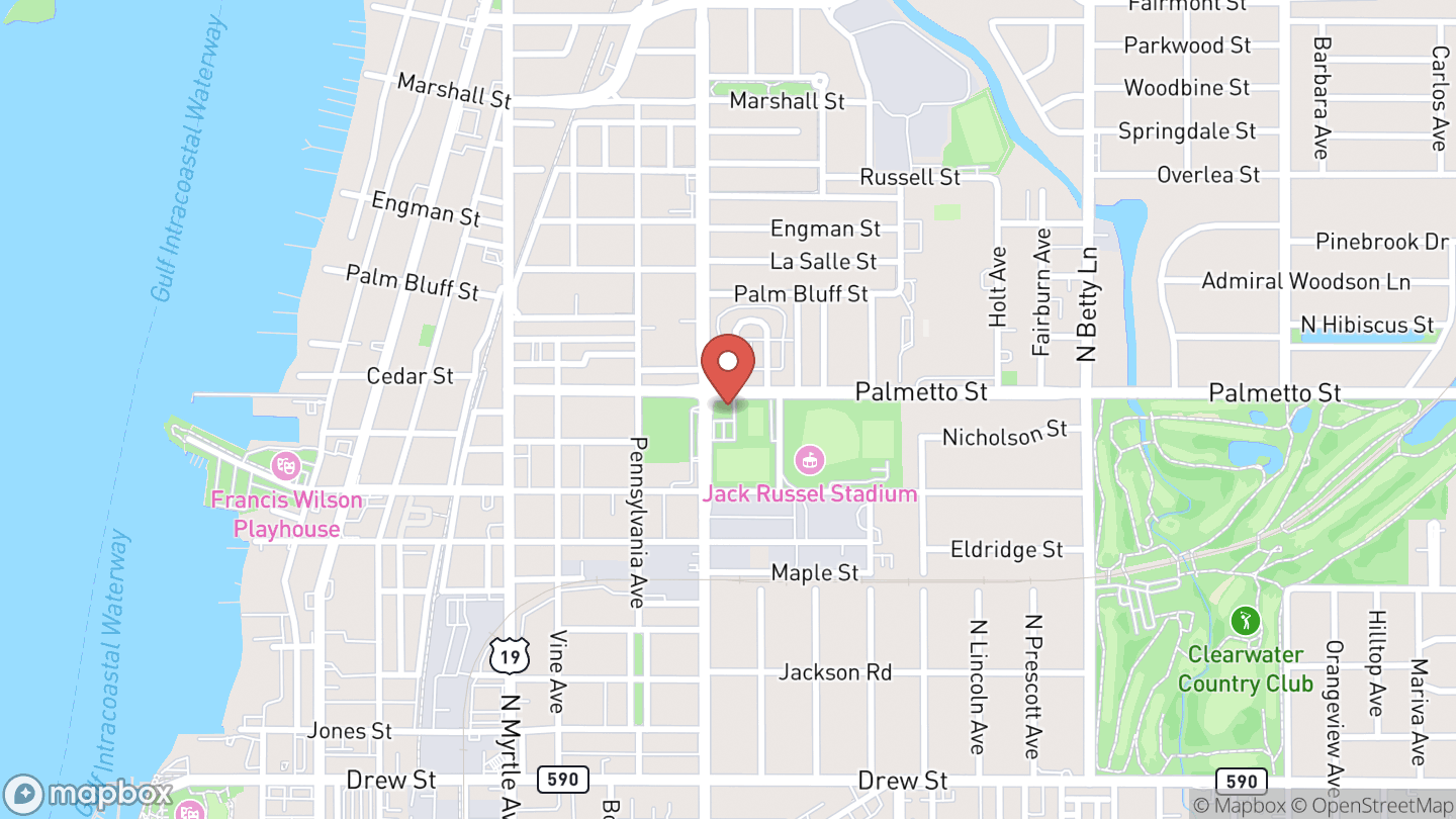 Map showing the location of North Greenwood Community Trunk or Treat
