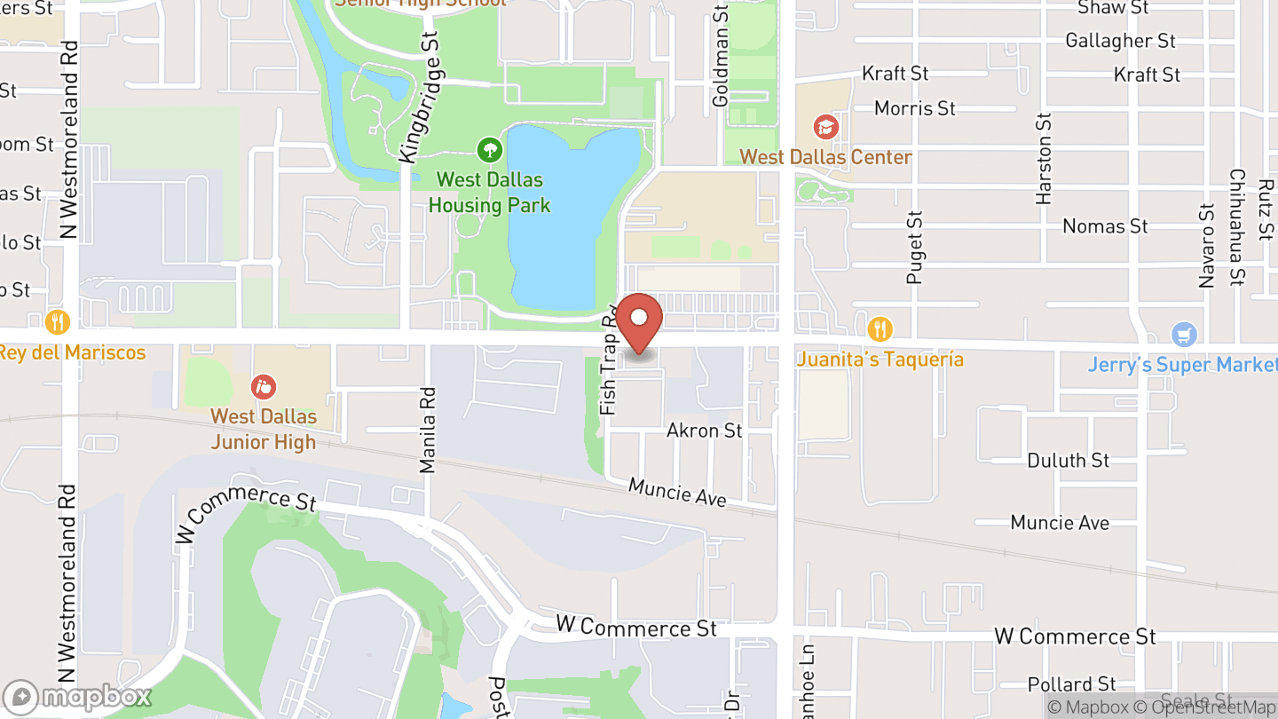 Map showing the location of Dallas West Branch