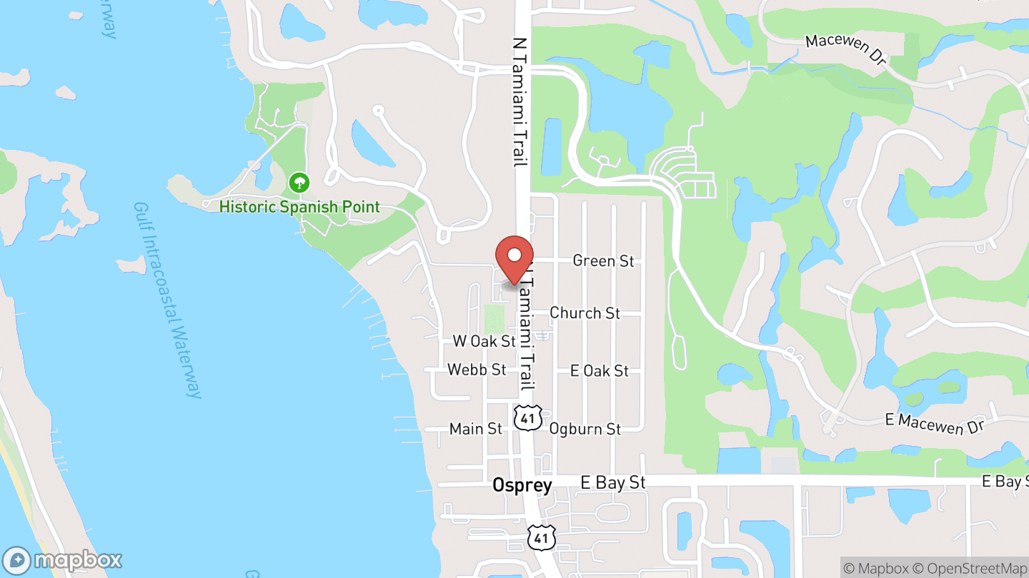 Map showing the location of Osprey Library