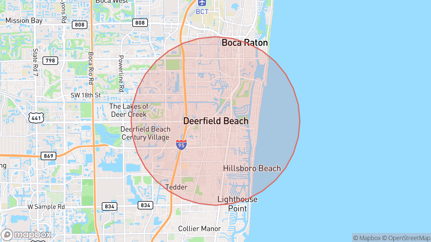 Map showing the approximate area around Mission Forge FitKids