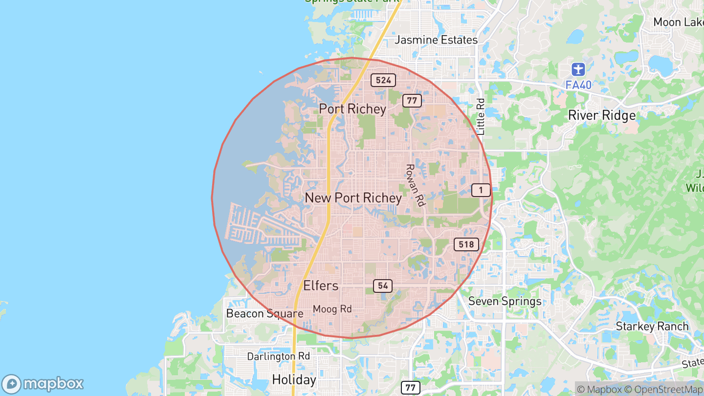 Map showing the approximate area around Playce Academy