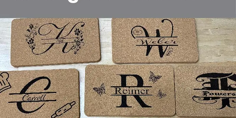 Creating Monograms for Laser Engraving: Cork Trivets
