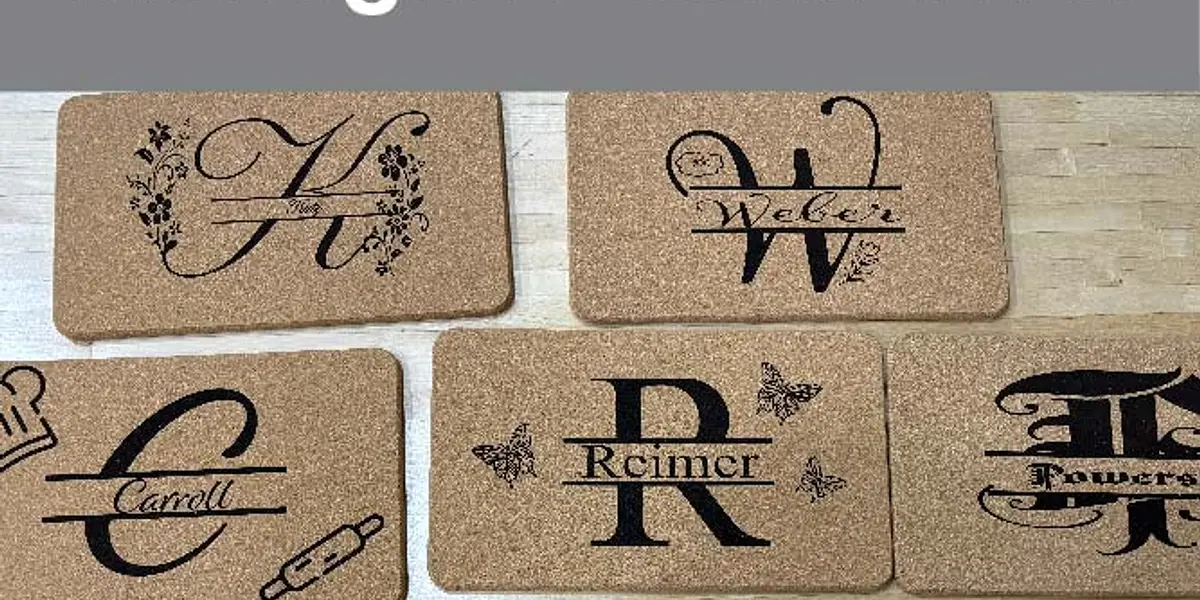 Creating Monograms for Laser Engraving: Cork Trivets