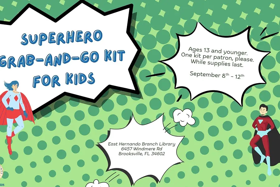 Superhero Grab-and-Go Kits for Kids @ East Hernando Branch at East Hernando Branch