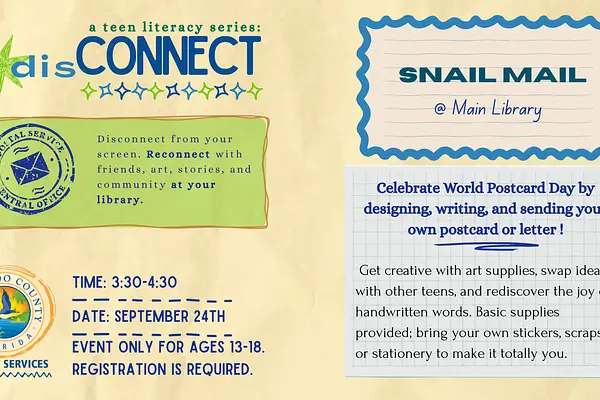 disCONNECT: A Teen Literacy Series (Snail Mail) @ Main Library