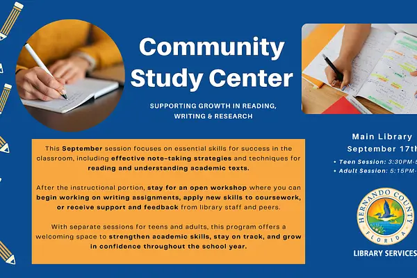 Community Study Center (Teen Session) @ Main Library at Main Library