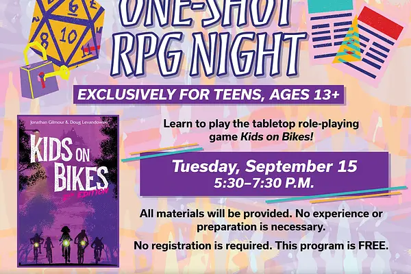 One-Shot RPG Night: Kids on Bikes (For Teens, ages 13+) - East at East Branch