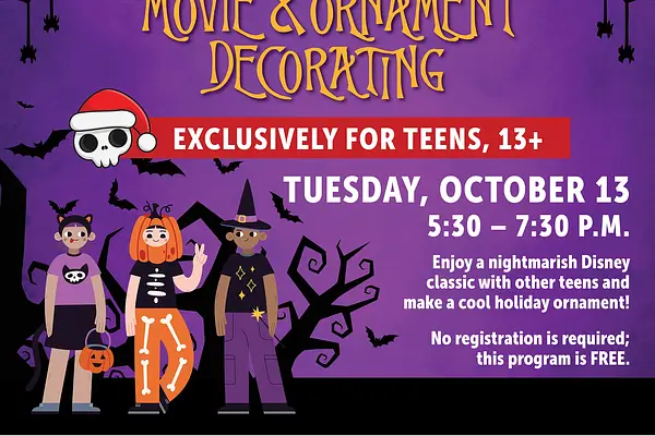 Nightmare Before Christmas Movie and Ornament Decorating (For Teens, ages 13+) - East
