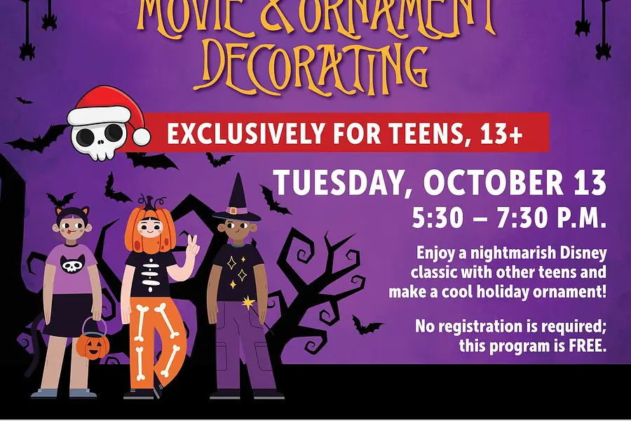 Nightmare Before Christmas Movie and Ornament Decorating (For Teens, ages 13+) - East at East Branch