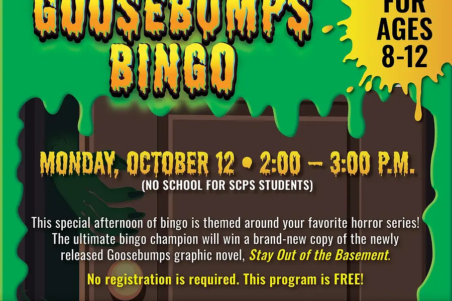 Goosebumps Bingo (for Ages 8-12) - North at North Branch