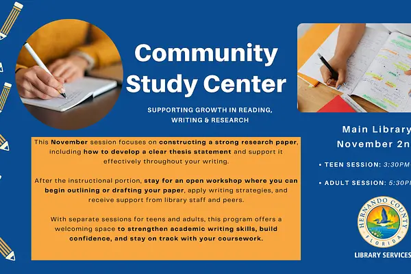 Community Study Center (Teen Session) @ Main Library