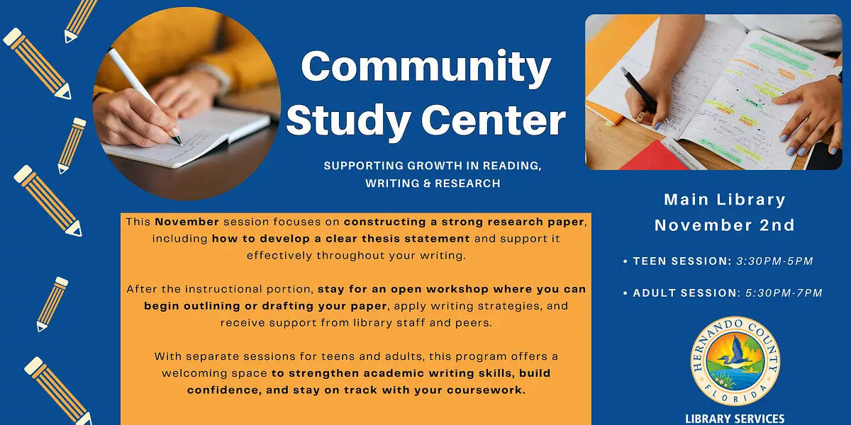 Community Study Center (Teen Session) @ Main Library