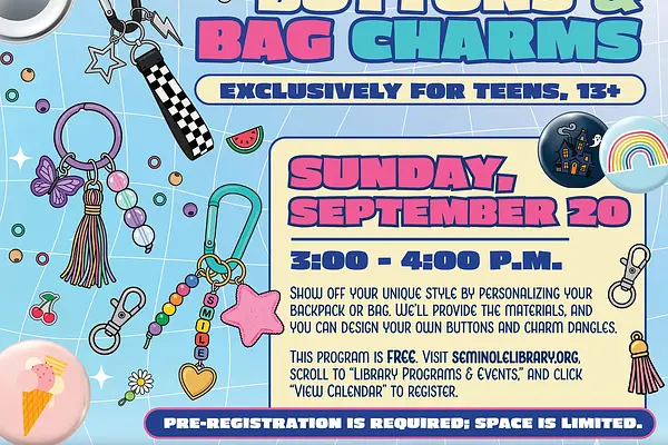 Buttons & Bag Charms for Teens (13+) - Central