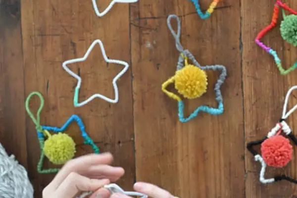 Yarn Star Ornaments at Dunedin Public Library