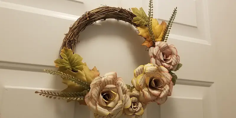 Homeschool Hang: Book Page Flower Wreaths