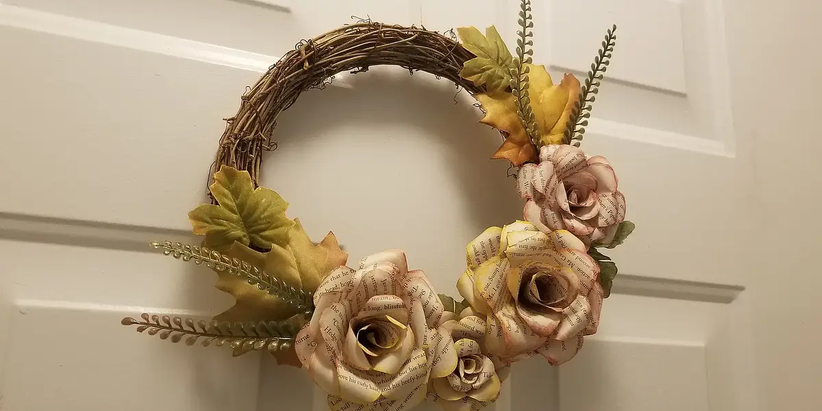 Homeschool Hang: Book Page Flower Wreaths