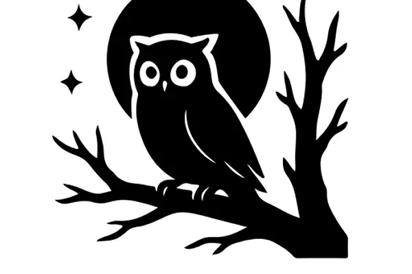 Owl Silhouette Painting