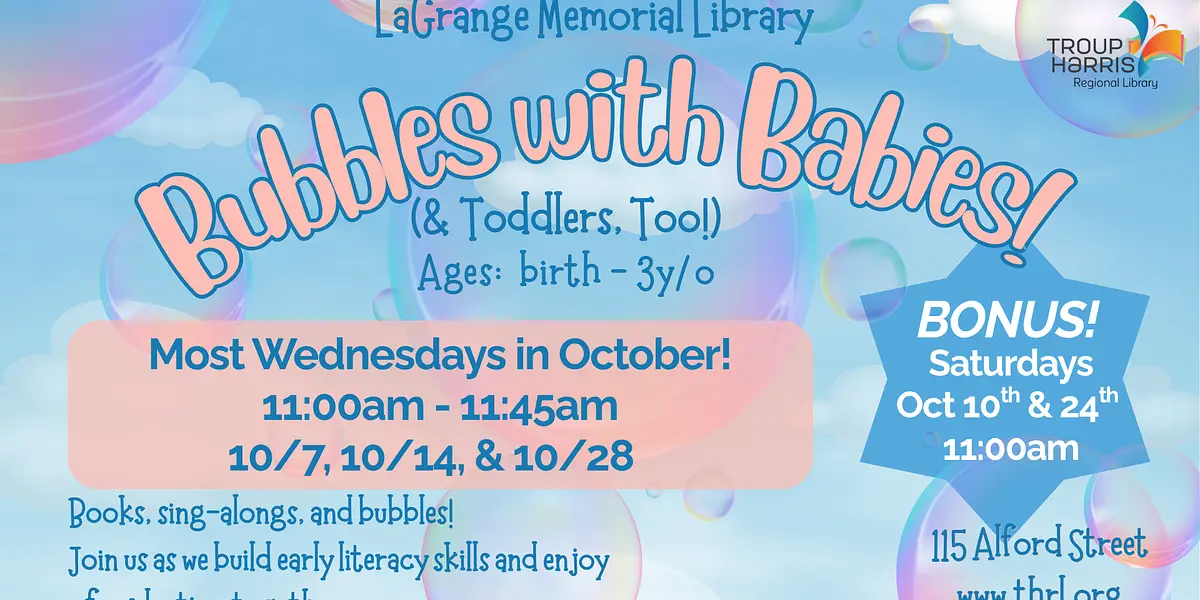 SATURDAY Bubbles with Babies! (Toddlers, too!)